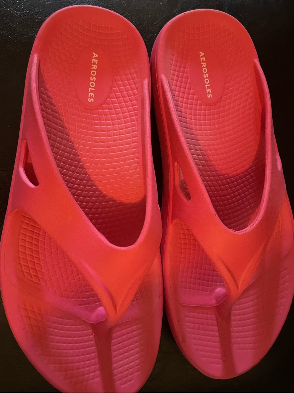 AEROSOLES Bright Red Slip-On Foam Thong Sandals